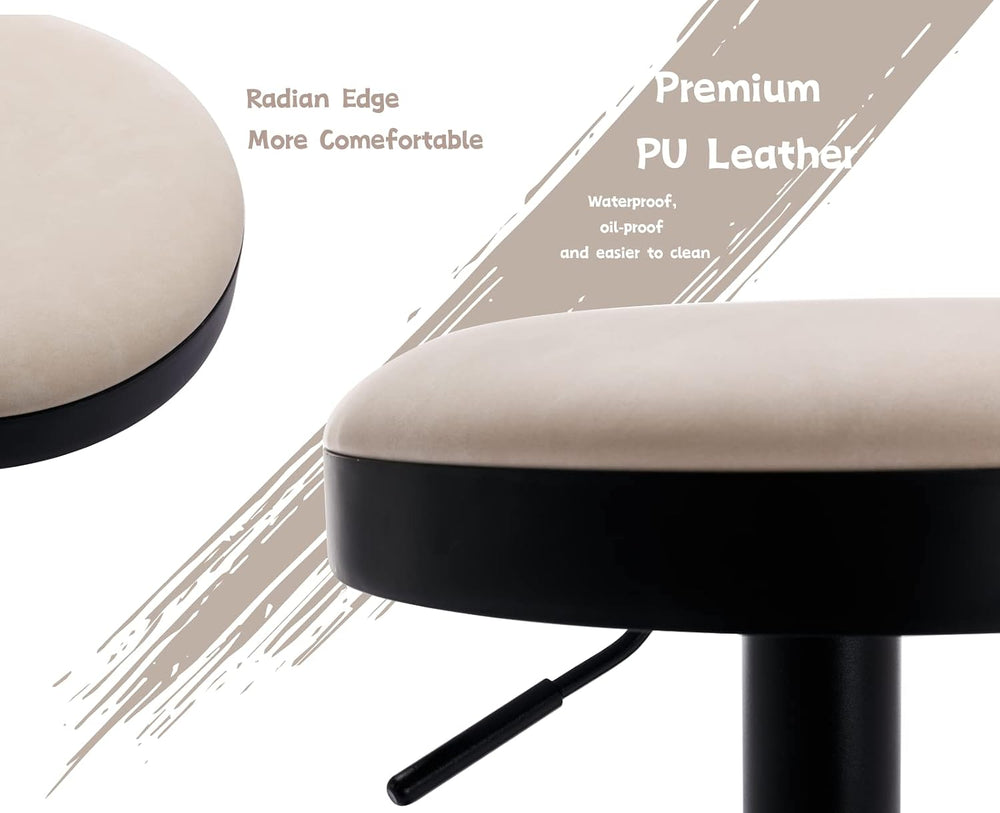 CIMOTA Swivel Round Bar Stools Set of 4 Backless Adjustable Counter Height Ba...