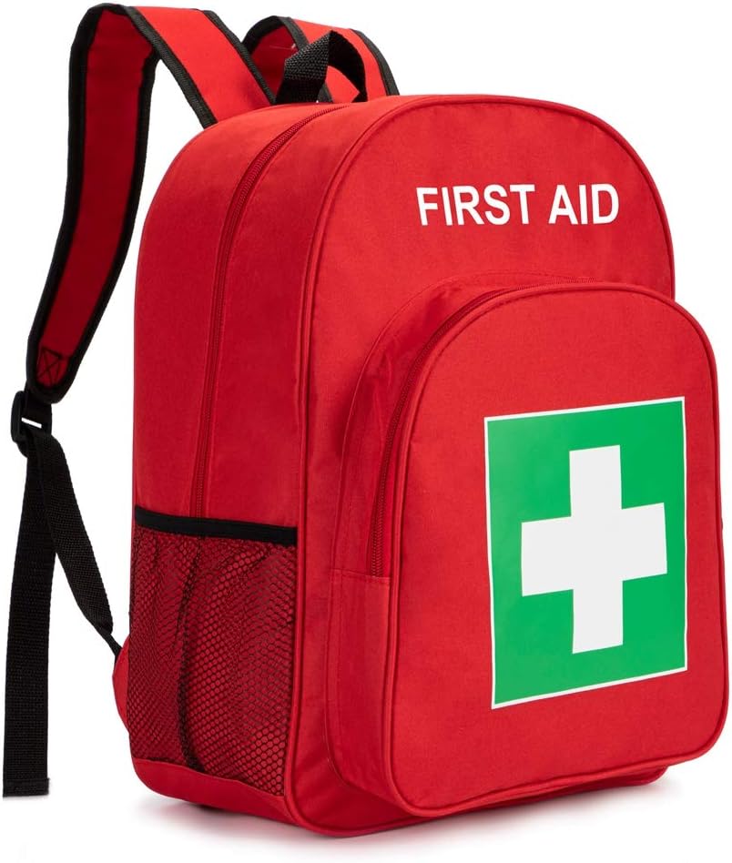 Red Emergency Bag First Aid Backpack Empty Medical Treatment First Responder ...
