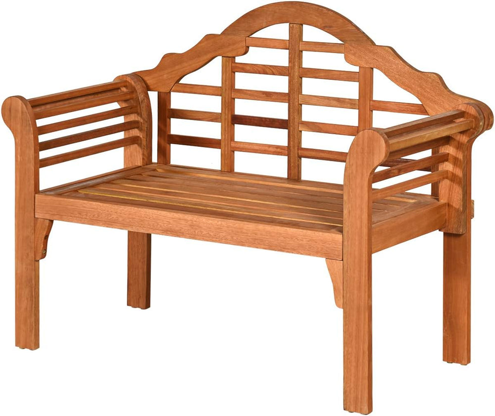Tangkula 49” Folding Outdoor Eucalyptus Wood Garden Bench, Natural