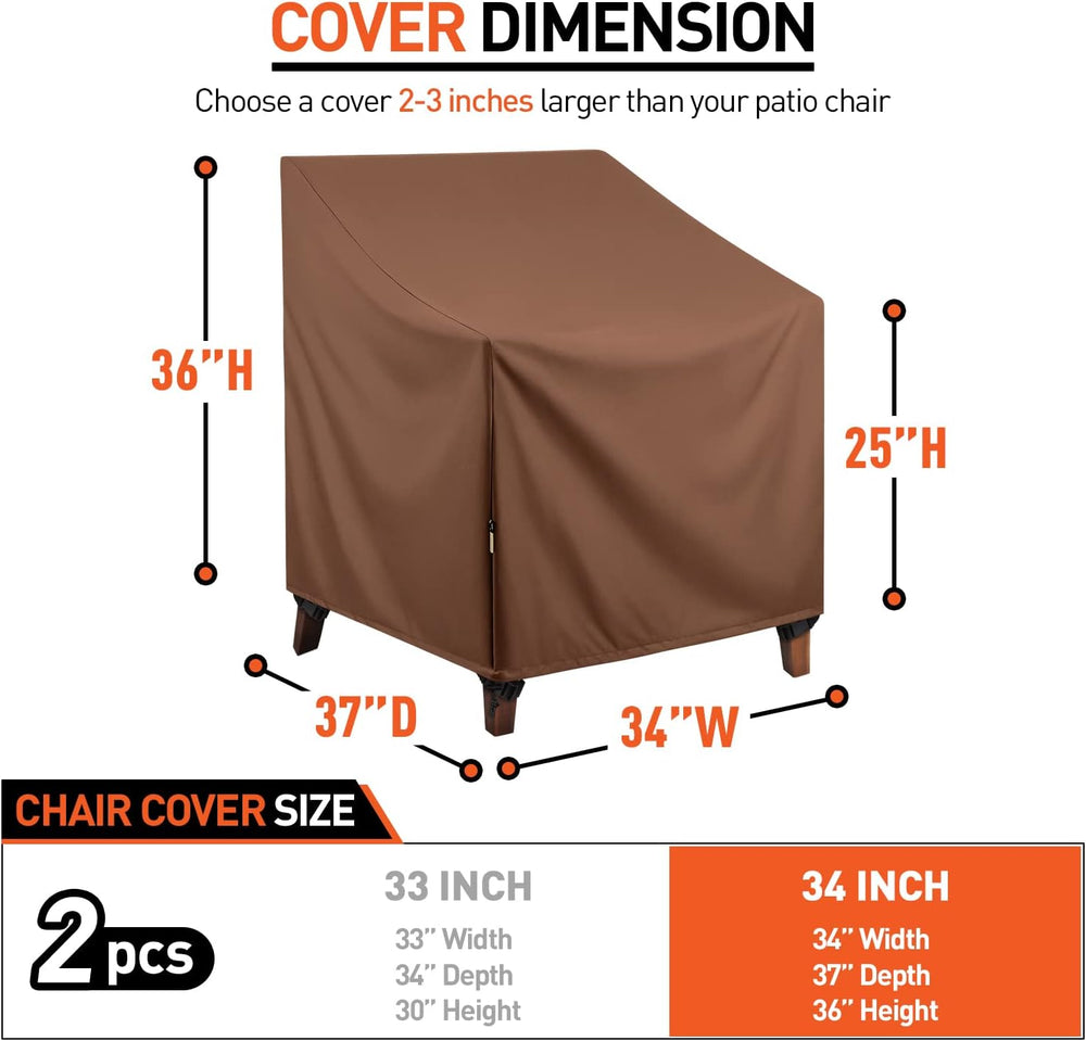 Waterproof Patio Chair Covers, Heavy Duty Outdoor Lounge Chair Covers, Patio ...