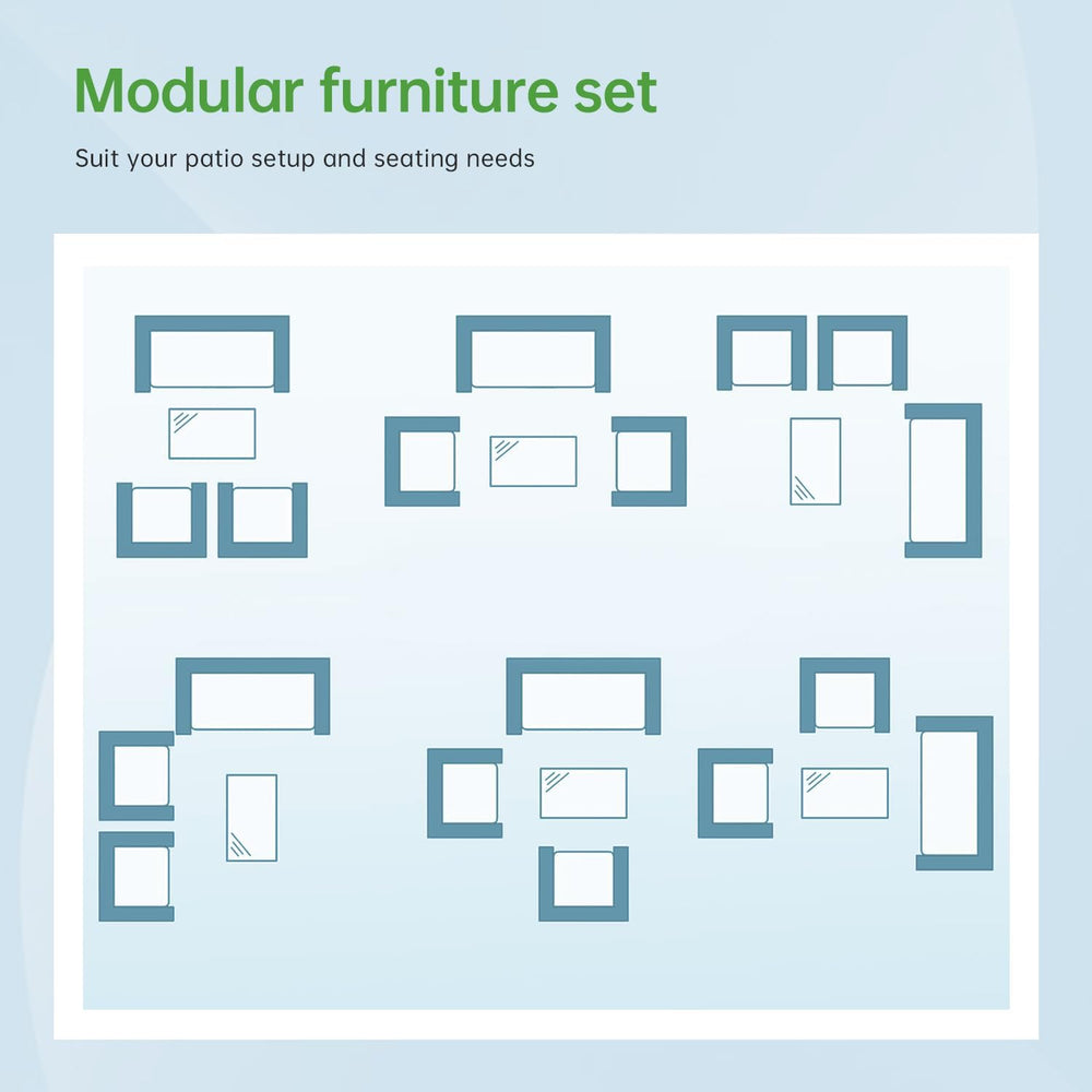 PayLessHere Outdoor Furniture Set 4Pc Modular Patio Furniture Set Water Resis...
