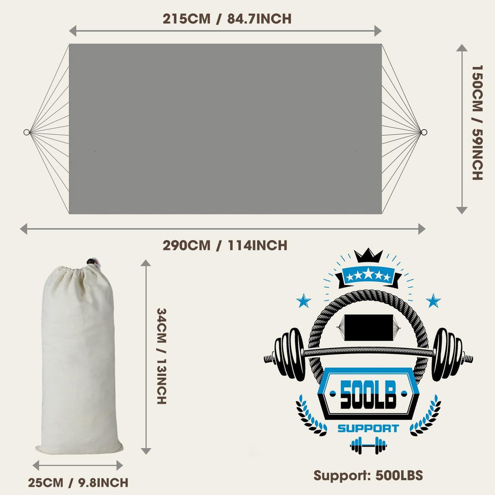 MOSFiATA Backyard Hammock with Tassels Max 500lbs Canvas Fabric Bohemian Styl...