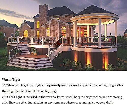 LED Deck Lights Kit 12V Low Voltage Waterproof IP67 Warm White Recessed Deck ...