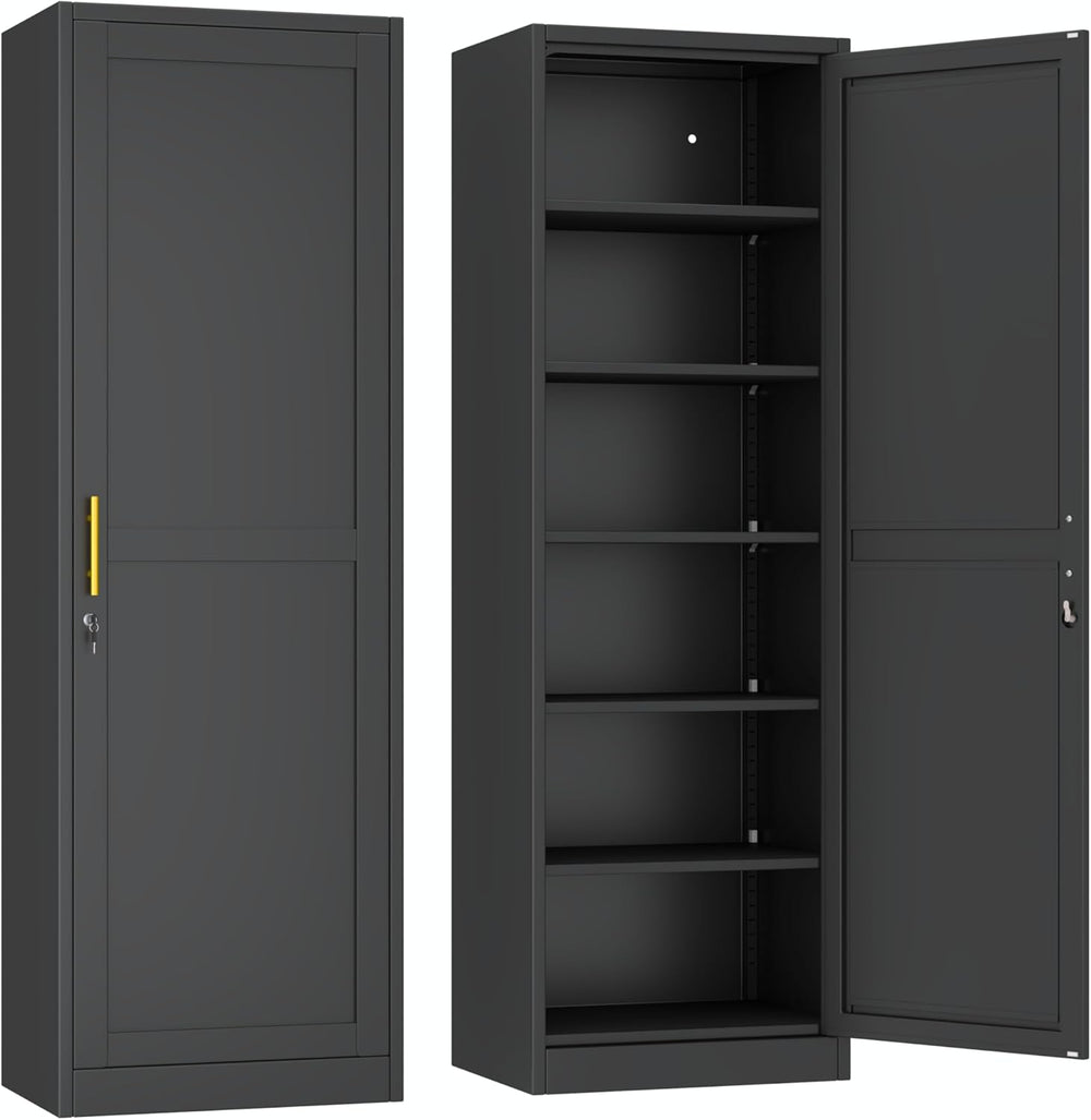 Ckzbx Metal Locker Tall Narrow Storage Cabinet, 67" H Locking Tool File ...