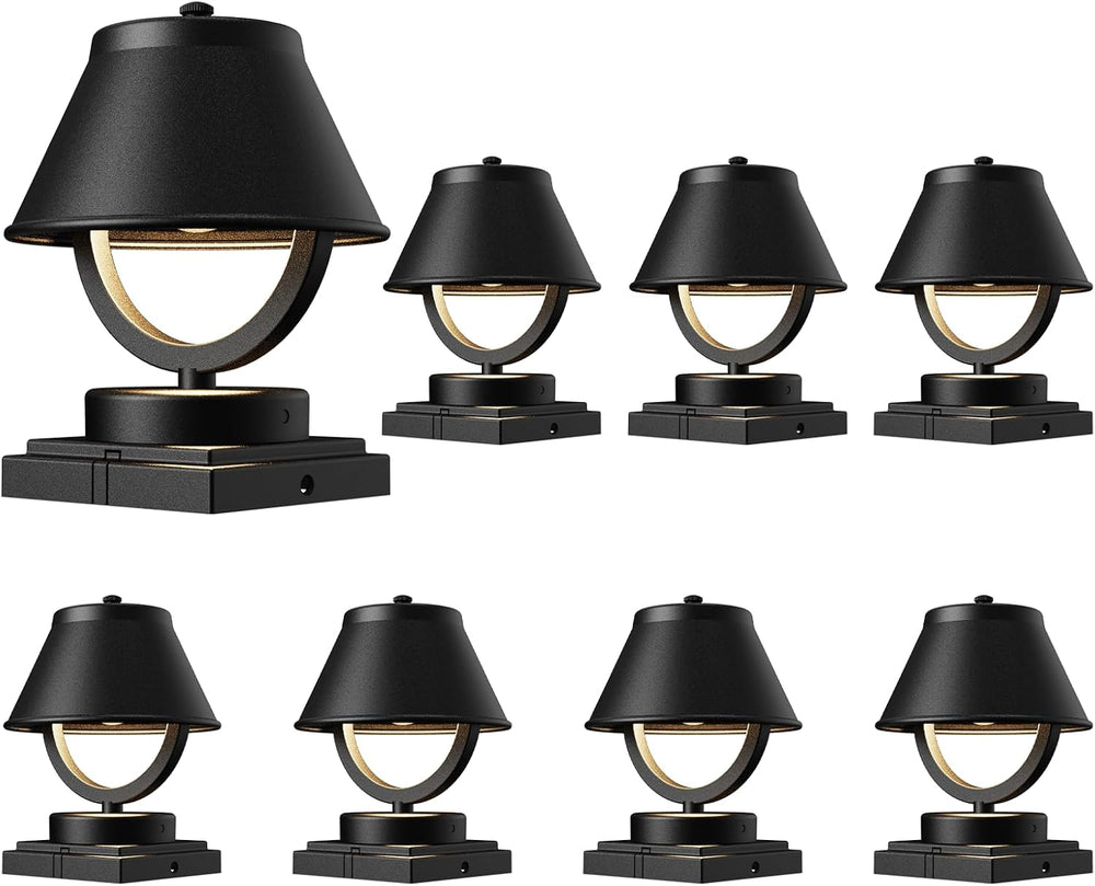 GOODSMANN Low Voltage Outdoor Post Cap Lights 3W LED 189 Lumen 3000K 8PK