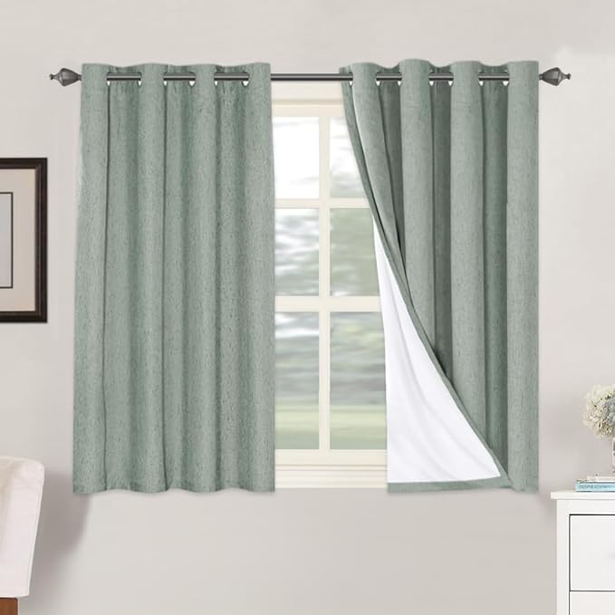 H.VERSAILTEX 100% Blackout Curtains for Bedroom Thermal Insulated Linen Textu...