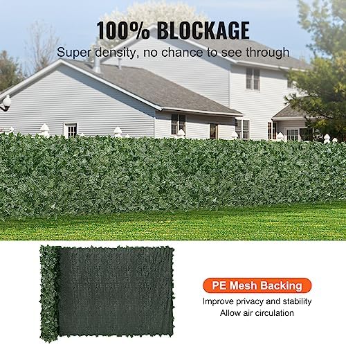 VEVOR Artificial Ivy Privacy Fence Screen, 59 x 158 in Faux Ivy Vine Leaf Hed...