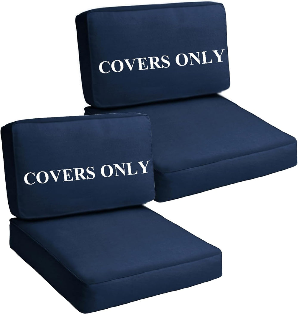 Patio Cushion Covers Replacement, Blue, 28x28x6 & 28x17x6, 4Pcs