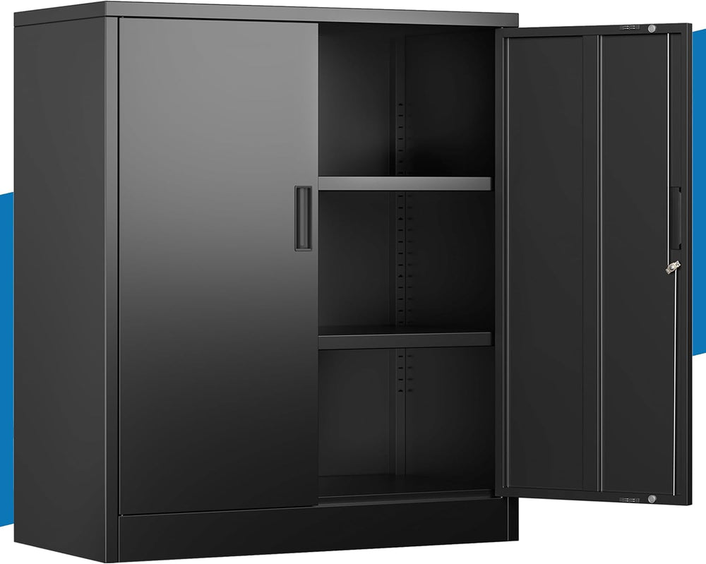 Metal Storage Cabinet,36" Locking Cabinet with 2 Adjustable Shelves