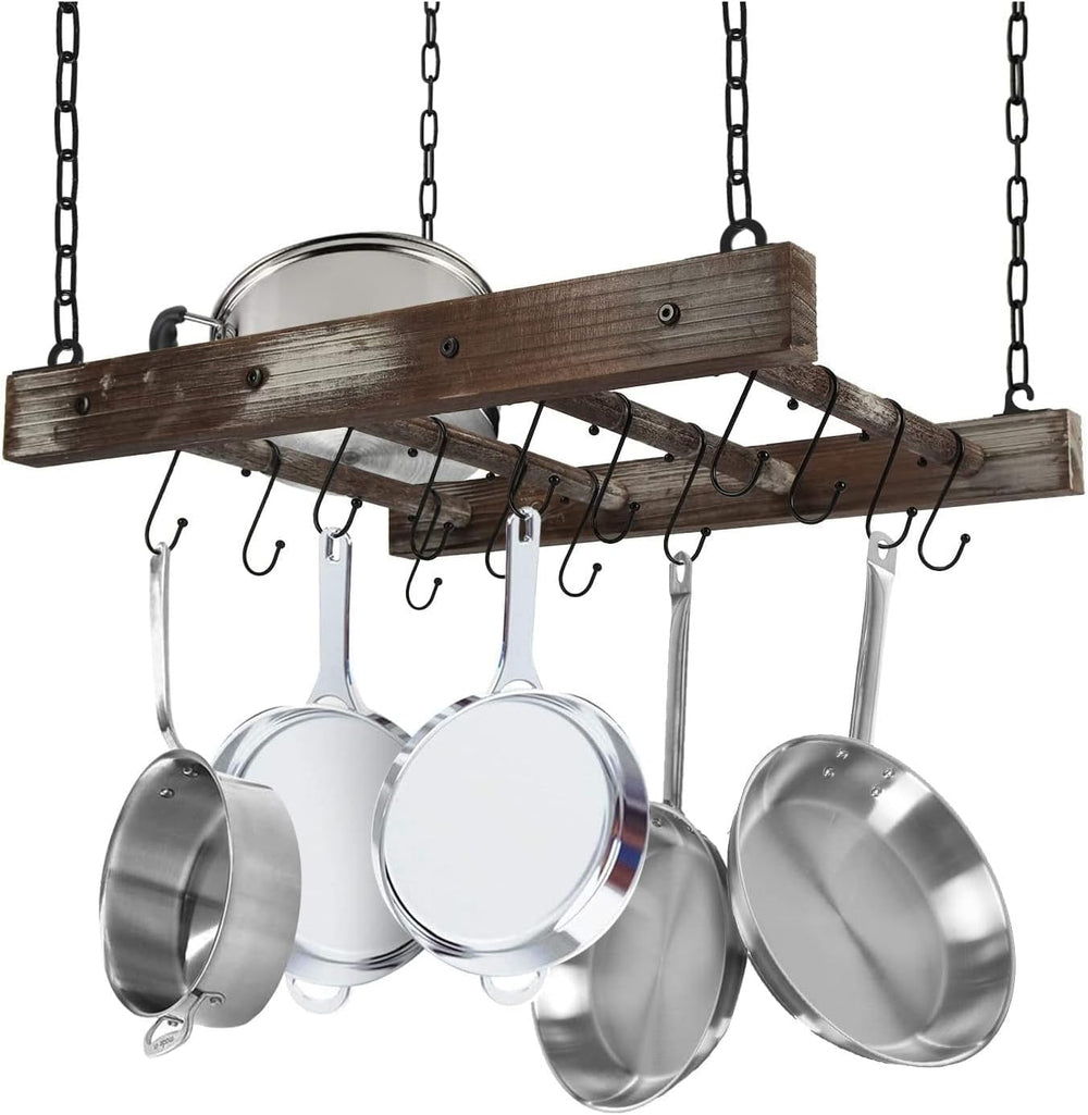 J JACKCUBE DESIGN Hanging Pot Rack Pan Ceiling Wall Mounted Hanger Multi- Pur...
