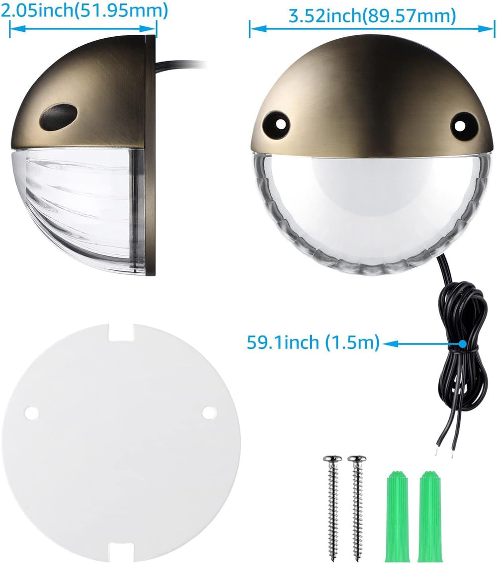LEONLITE 6-Pack 3000K Unique Rays LED Deck Lights Outdoor Bronze | 12V Low Vo...