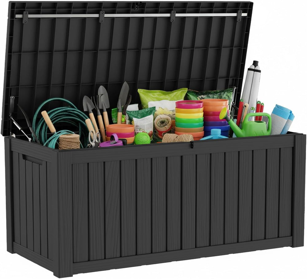 LAUSAINT HOME 210 Gallon Resin Deck Box, Package Delivery Box with Lockable L...