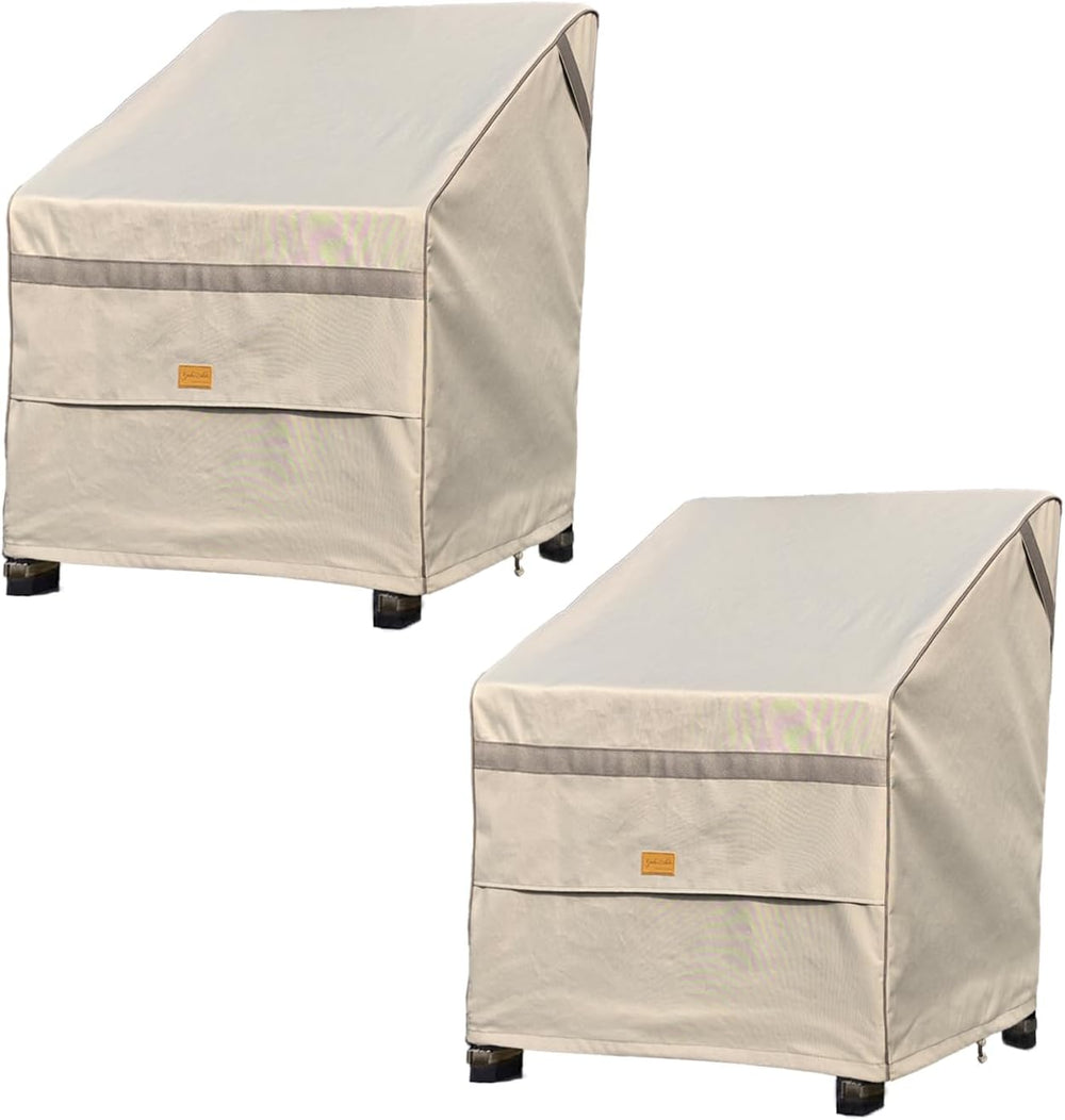 Chair Covers Patio Furniture covers waterproof 33Winch Beige,2Pack