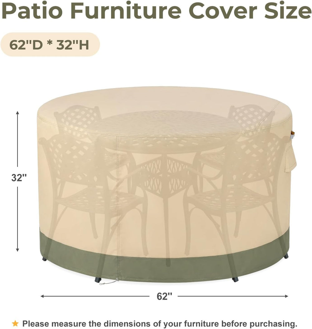 BPS Patio Furniture Cover, Waterproof Sectional Set Cover, 62Dia x 32H