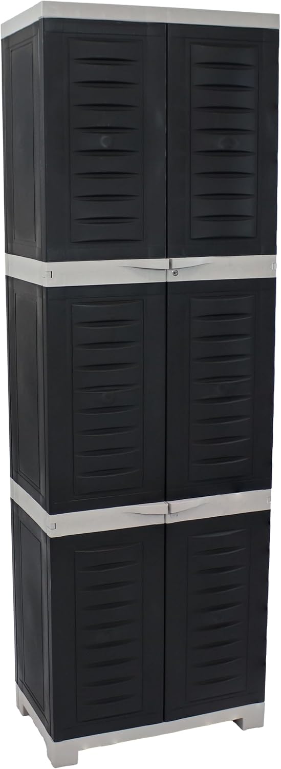 Sunnydaze 72" Garage Storage Cabinet with Locking Doors & Shelves, Gray