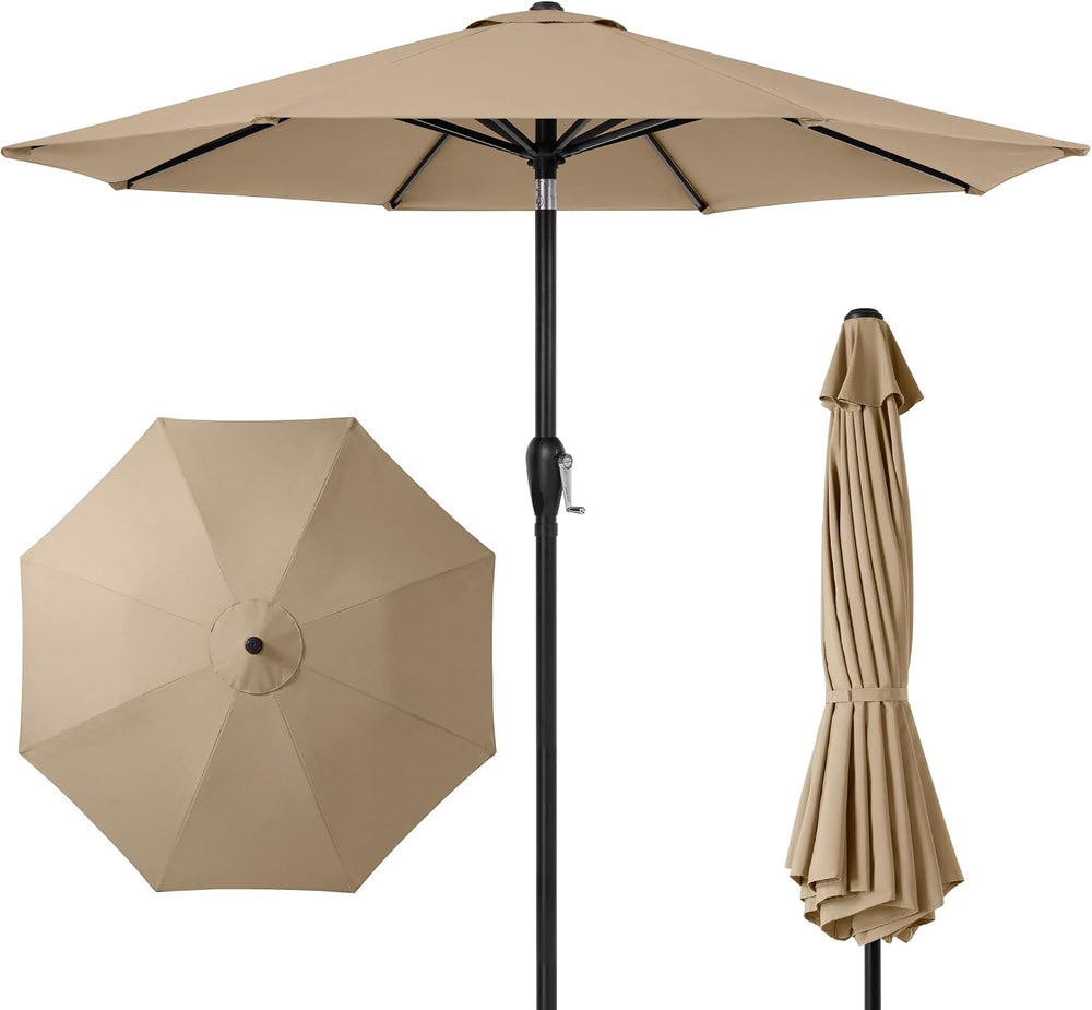 9ft Commercial Grade Patio Umbrella, 5-Year Fade Resistant 260 GSM Polyester ...