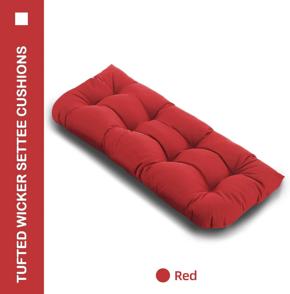 Outdoor Bench Cushion 44x22x4 Inch Loveseat Pad, Red