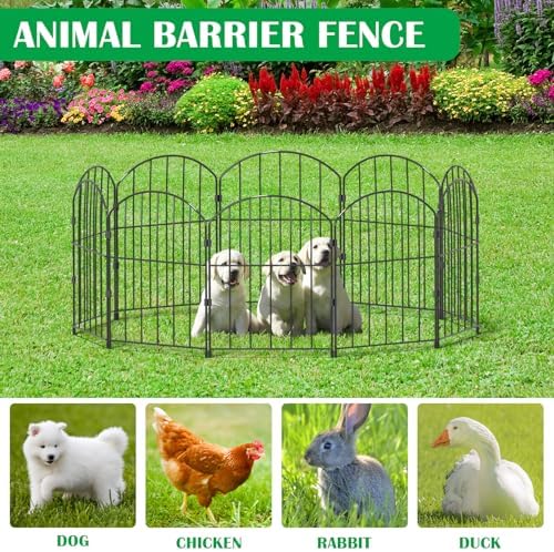 VANCASTLE Decorative Garden Fence Outdoor, 20ft (L) x 24in (H), 19 Panels