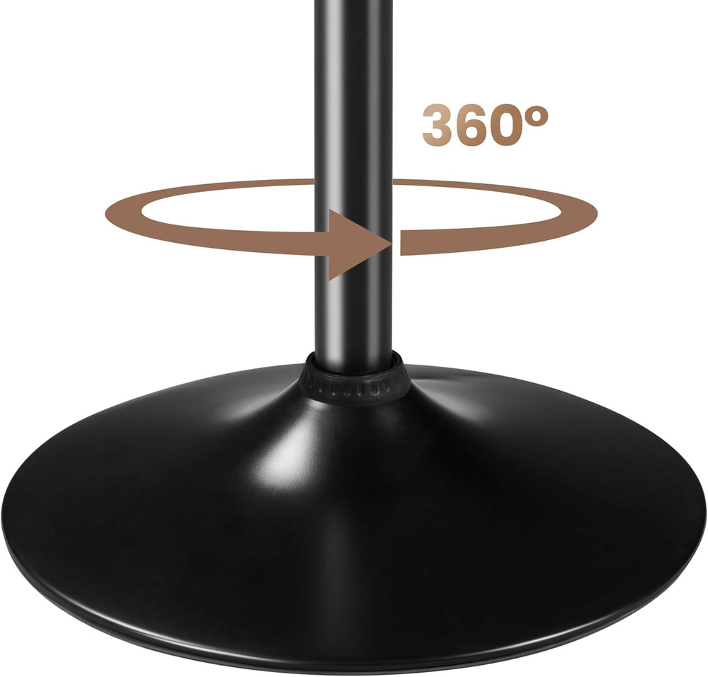 Yaheetech 3-Piece Bar Table and Stools, PU Leather Full Black