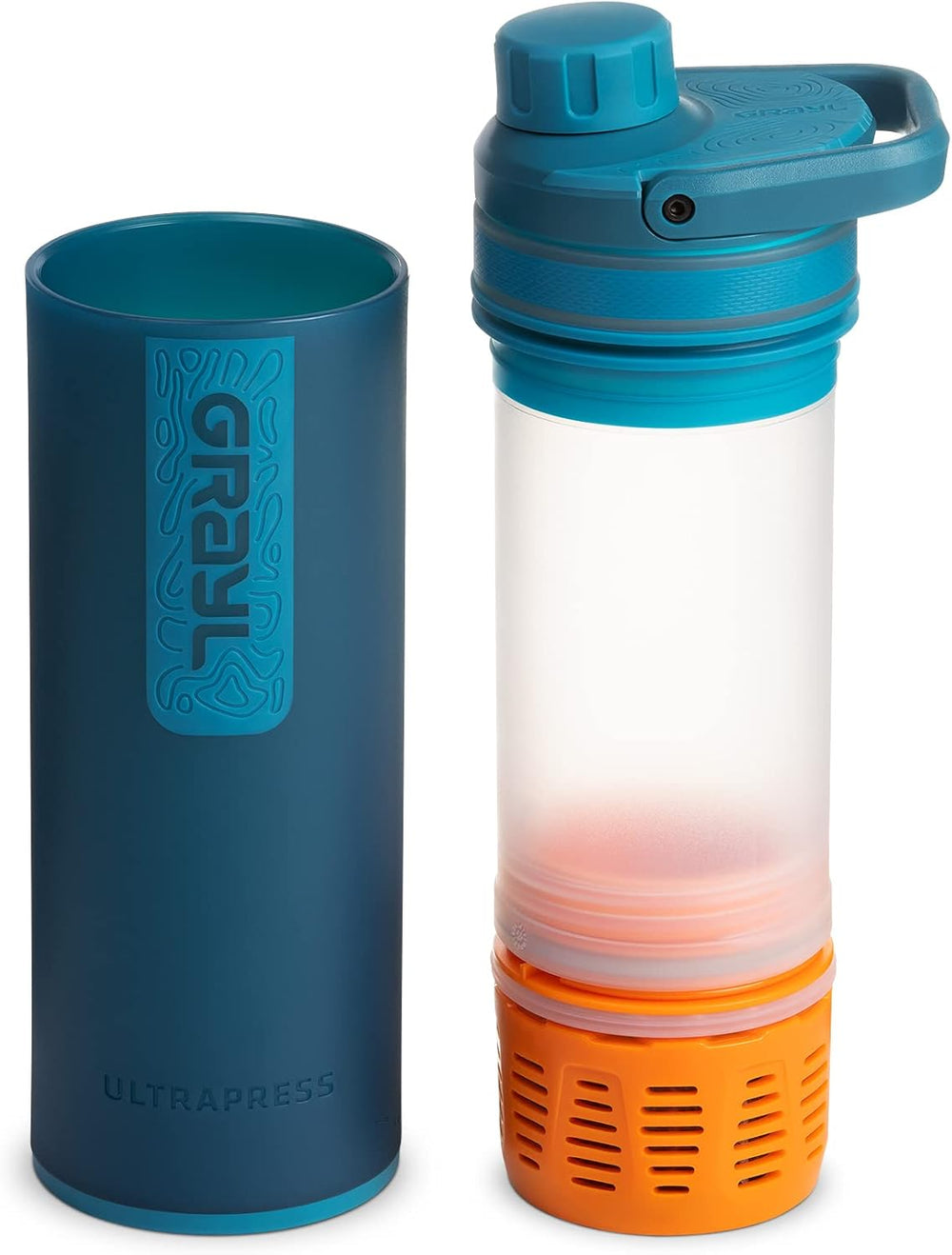 GRAYL UltraPress 16.9 oz Water Purifier & Filter Bottle, Forest Blue