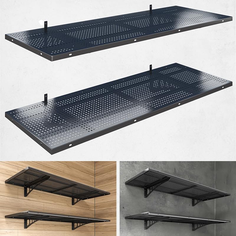 4-Pack 1.5x4ft Heavy Duty Garage Wall Shelving, 1000 lbs Load Capacity, Garag...