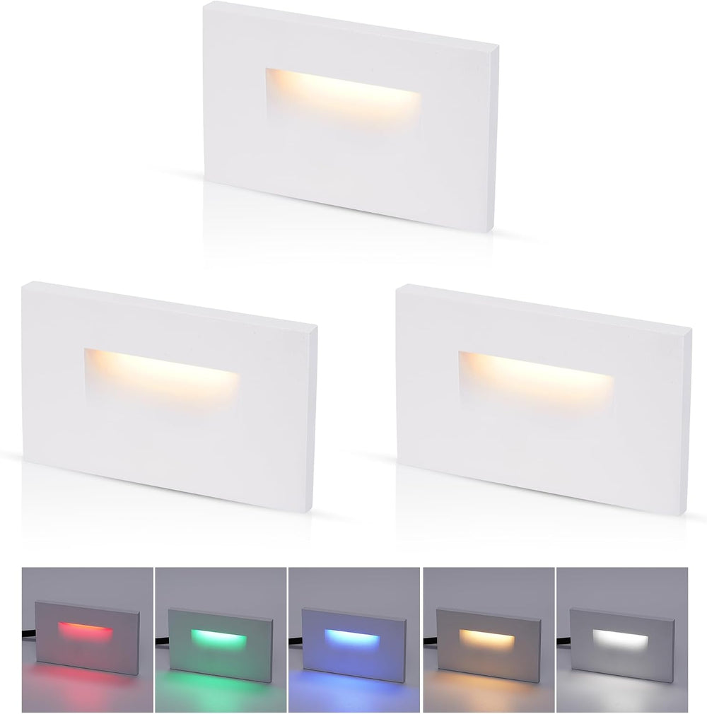 CLOUDY BAY 120V RGBCW LED Indoor Outdoor Step Light,3W 2700K/5000K RGB Select...