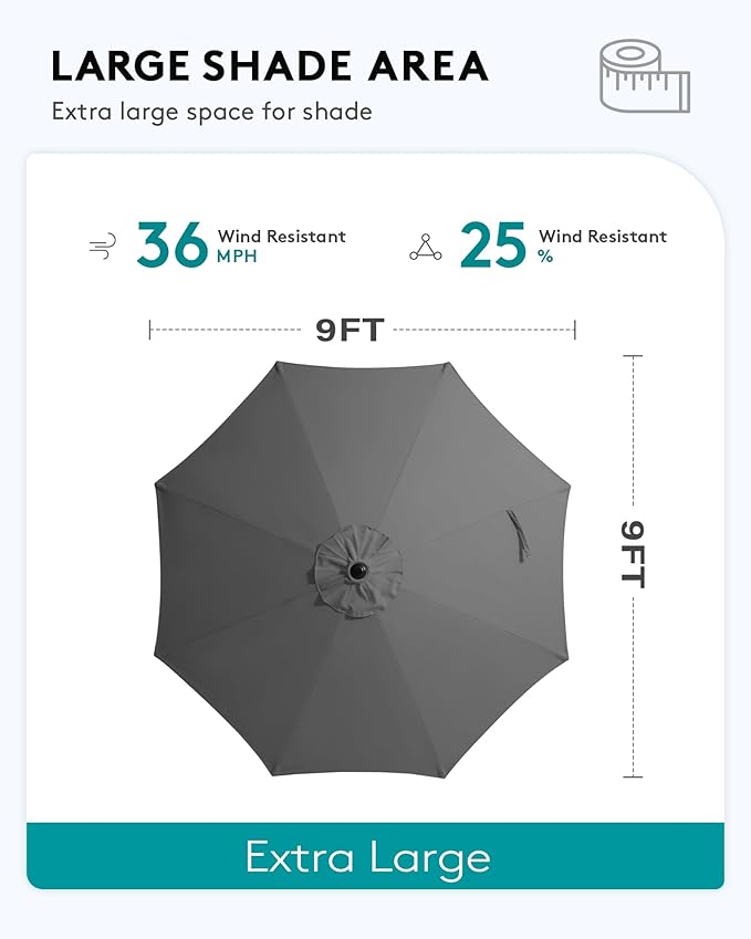 SERWALL Outdoor Bar Set with 9ft Umbrella, All-Weather HDPE Patio Bar Chairs ...