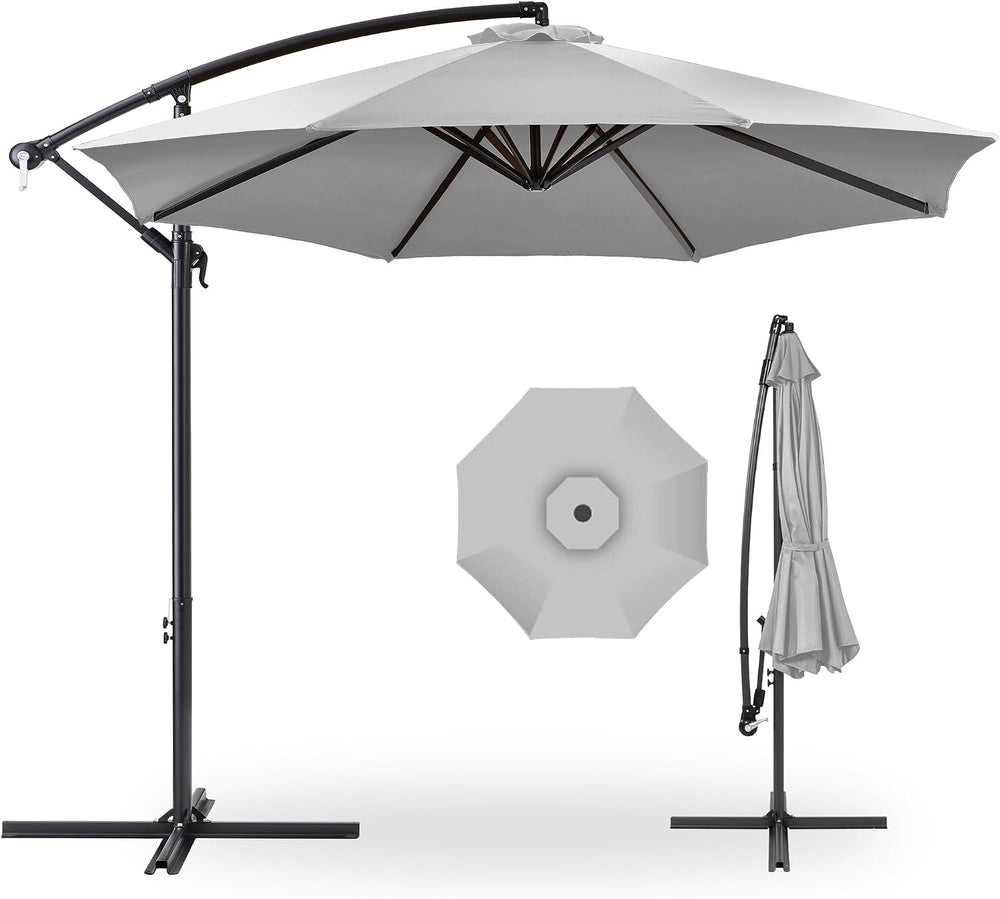 Best Choice Products 10ft Offset Cantilever Hanging Market Patio Umbrella, 8 ...