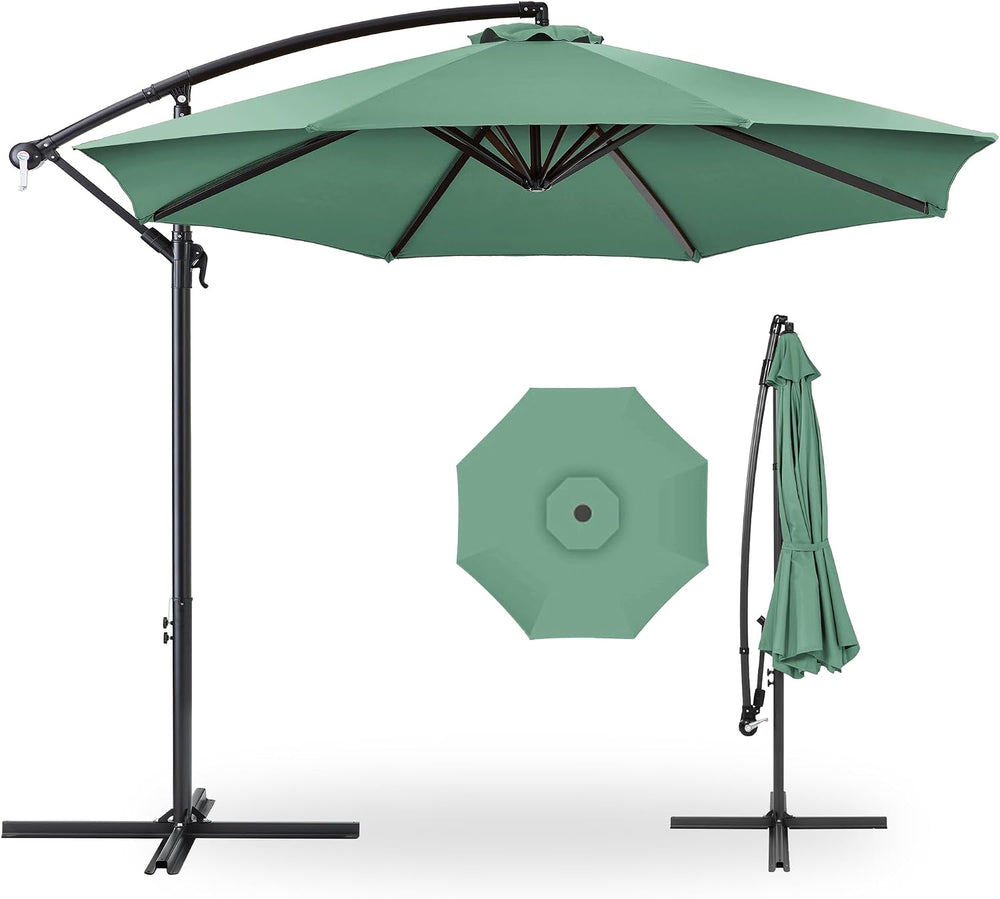 Best Choice Products 10ft Offset Cantilever Hanging Market Patio Umbrella, 8 ...