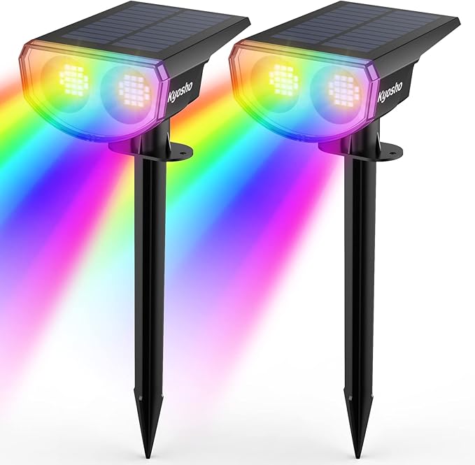 Kyosho Solar Color Spot Lights Outdoor, 9 Lighting Modes Halloween Christmas ...