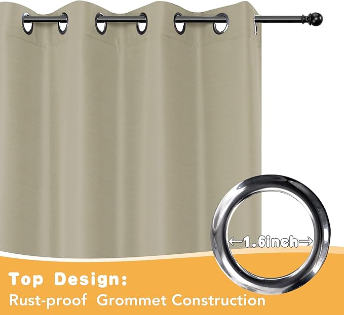 HolidayIdeas Extra Wide Outdoor Curtains for Patio Waterproof, 2 Panels - 110...