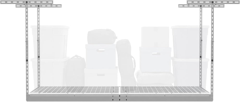 MonsterRax 2x6 Overhead Garage Storage Rack, White, 24"-45" Height