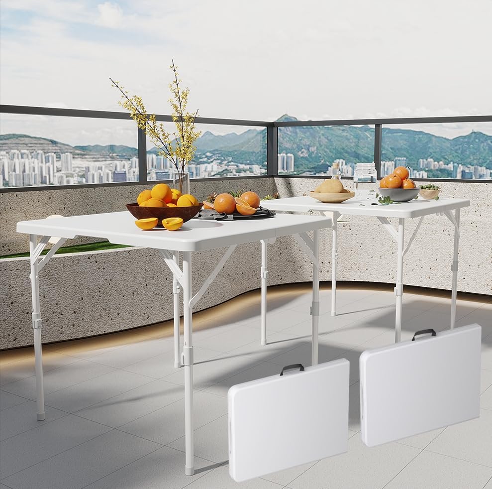 34" Folding Table for Camping, Parties, School, Picnic, 2 Pack