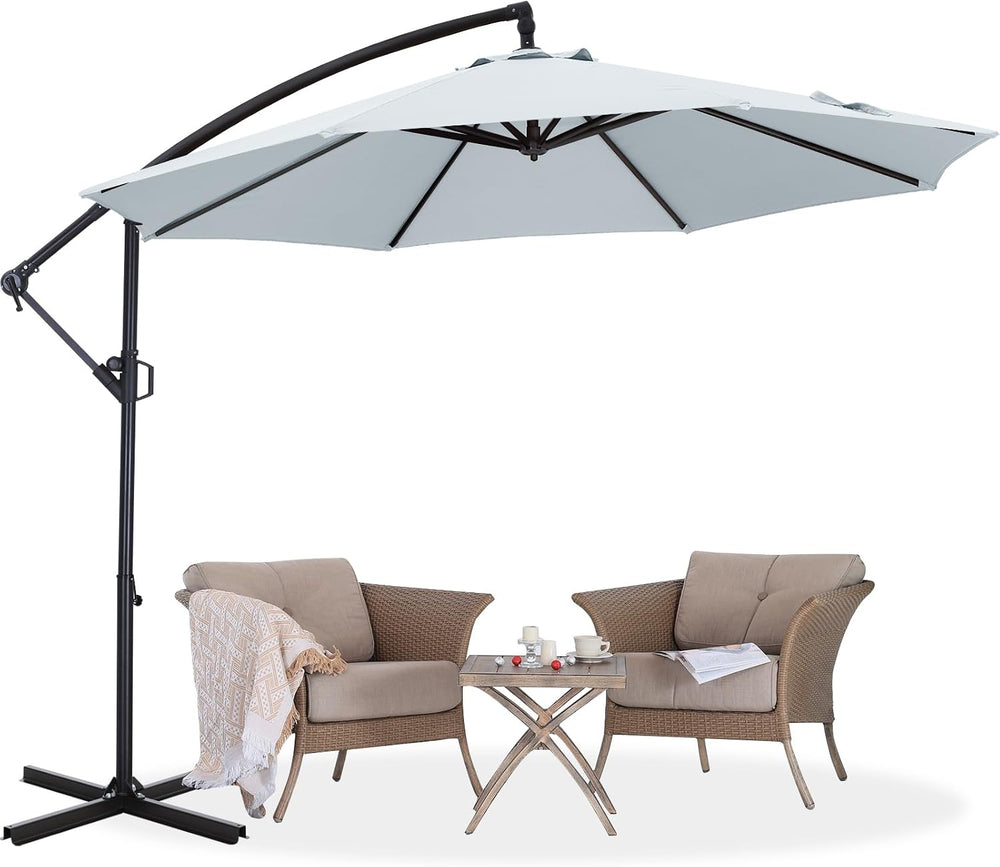 ABCCANOPY 10FT Cantilever Outdoor Patio Umbrella, Gray