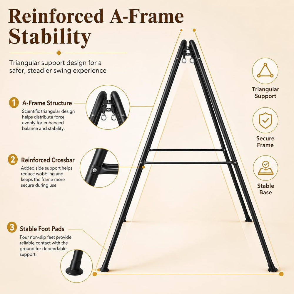 Hi-Na 440 lbs Hammock Chair Stand, Heavy Duty Foldable Swing Stand Frame, Ste...