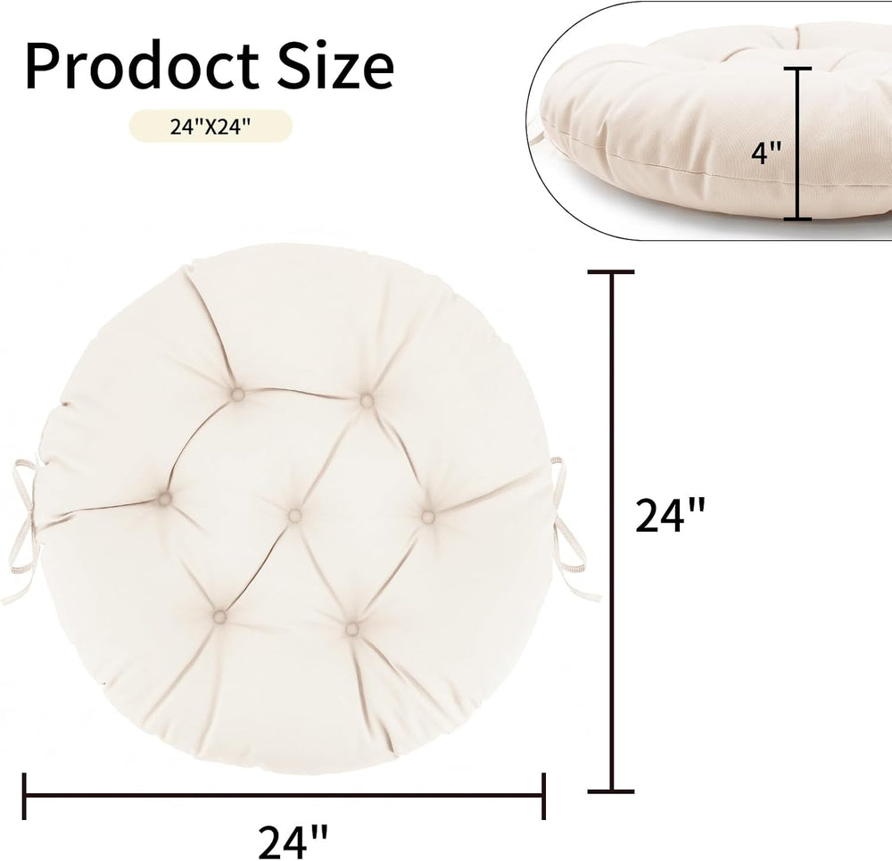 Lifup Water Resistant Papasan Chair Cushion Beige Round 24"