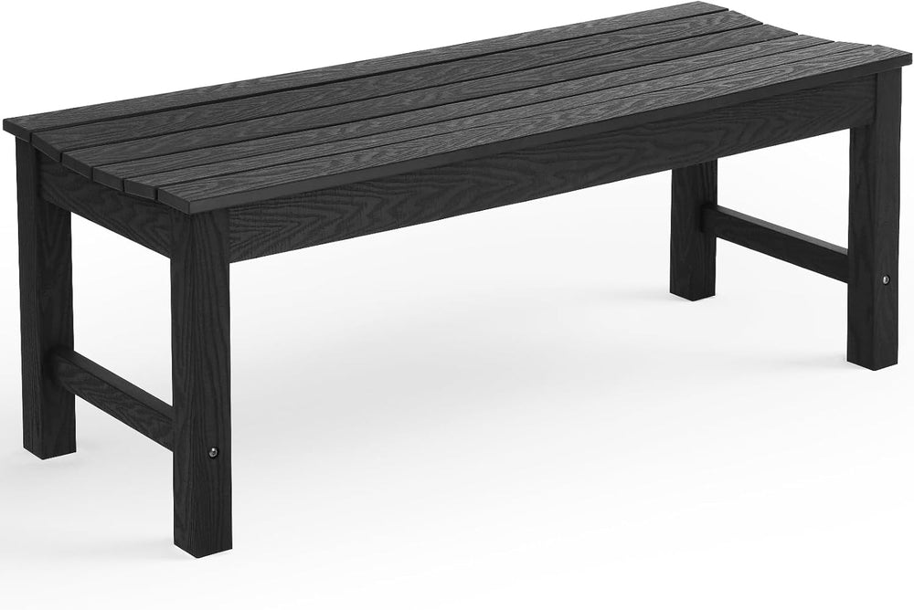 Stoog Outdoor Bench, 2-Person Patio Backless Bench, All-Weather HIPS Garden B...