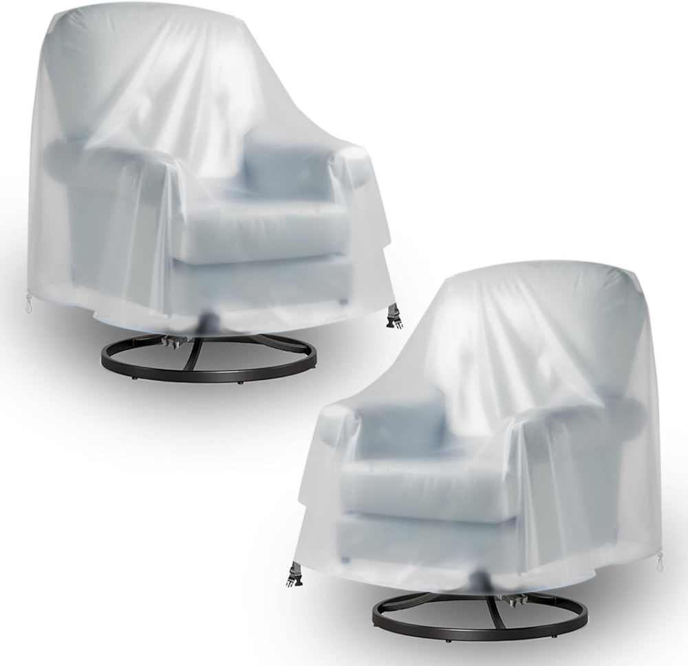Frosted PVC Outdoor Swivel Lounge Chair Cover – Soft, Waterproof, Semi-Transp...