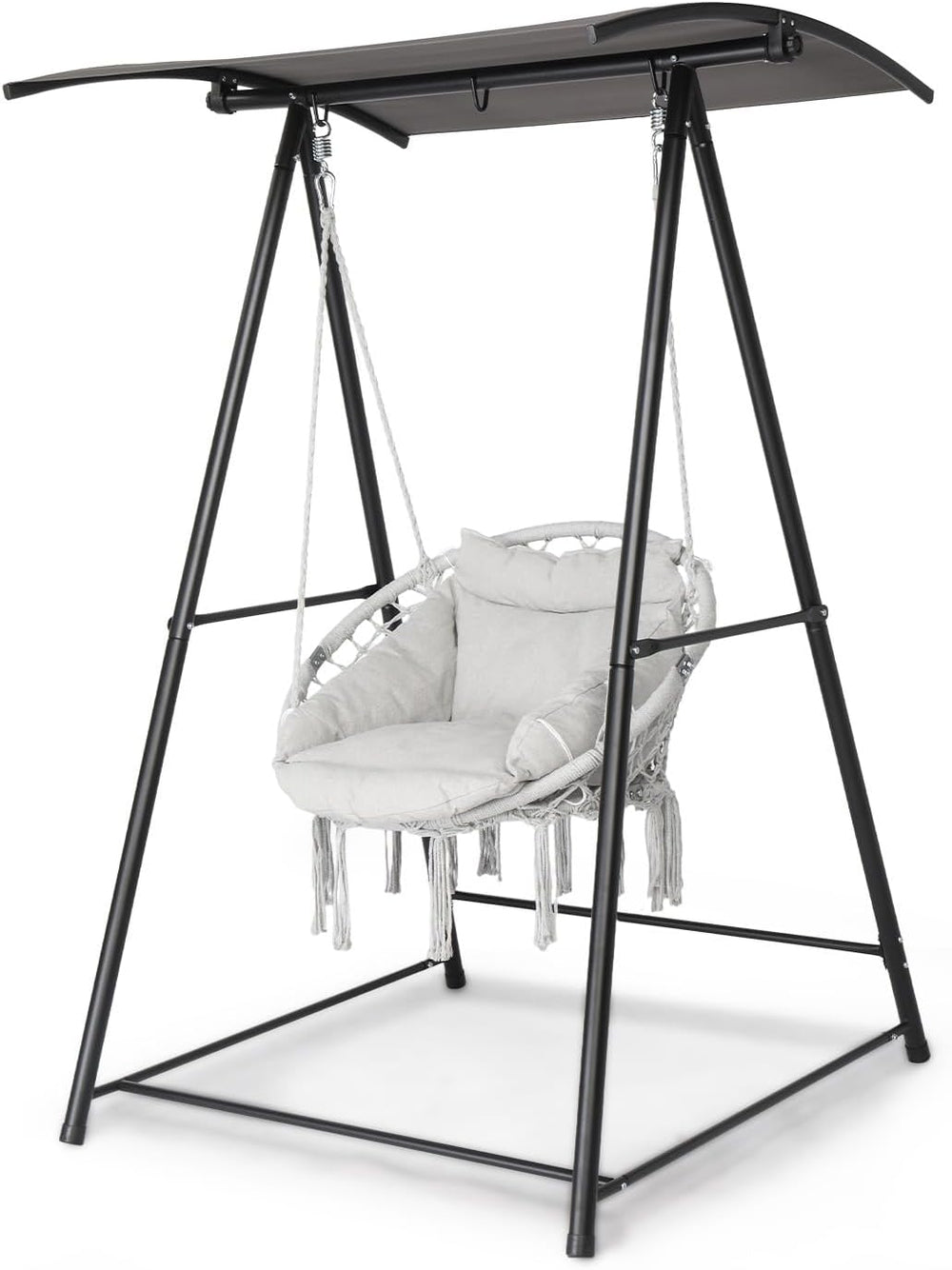 Hammock Chair with Stand, Comfy Hanging Chair with Cusion, Swing Stand with C...