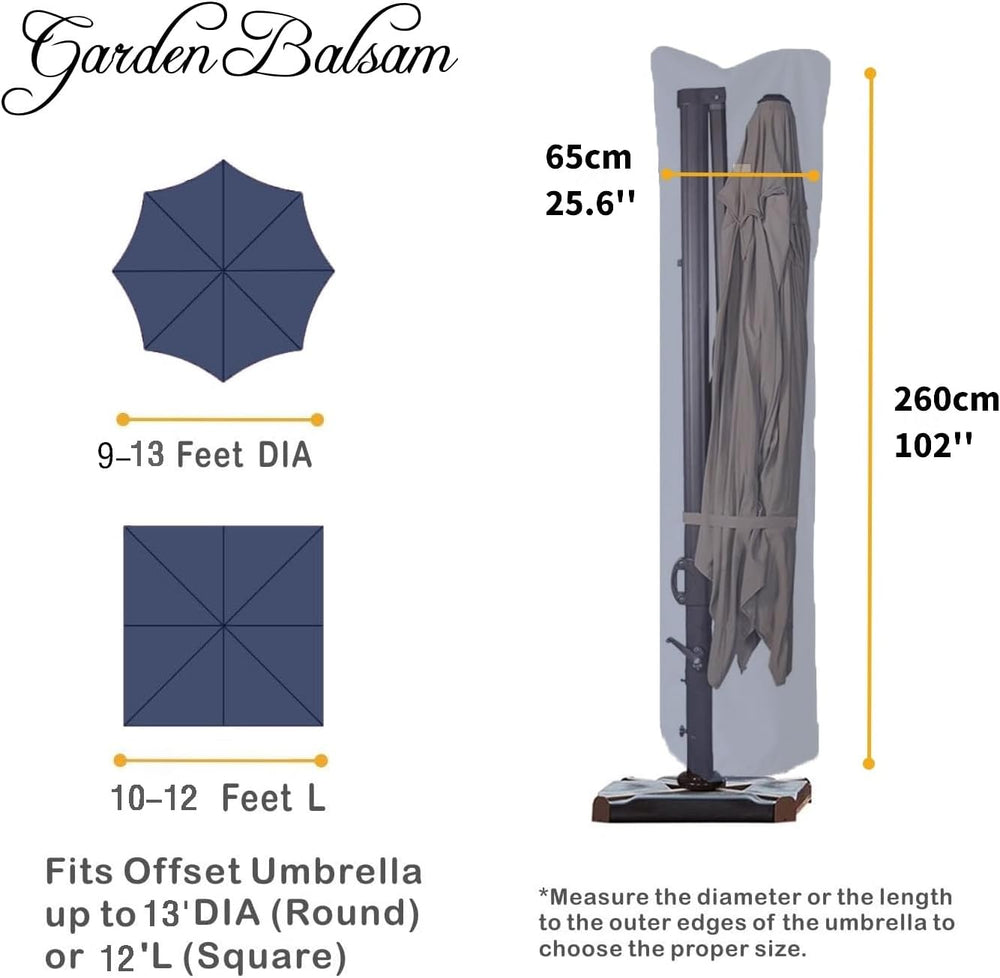 Patio Umbrella Cover for 9'-13' Offset/Cantilever Umbrellas