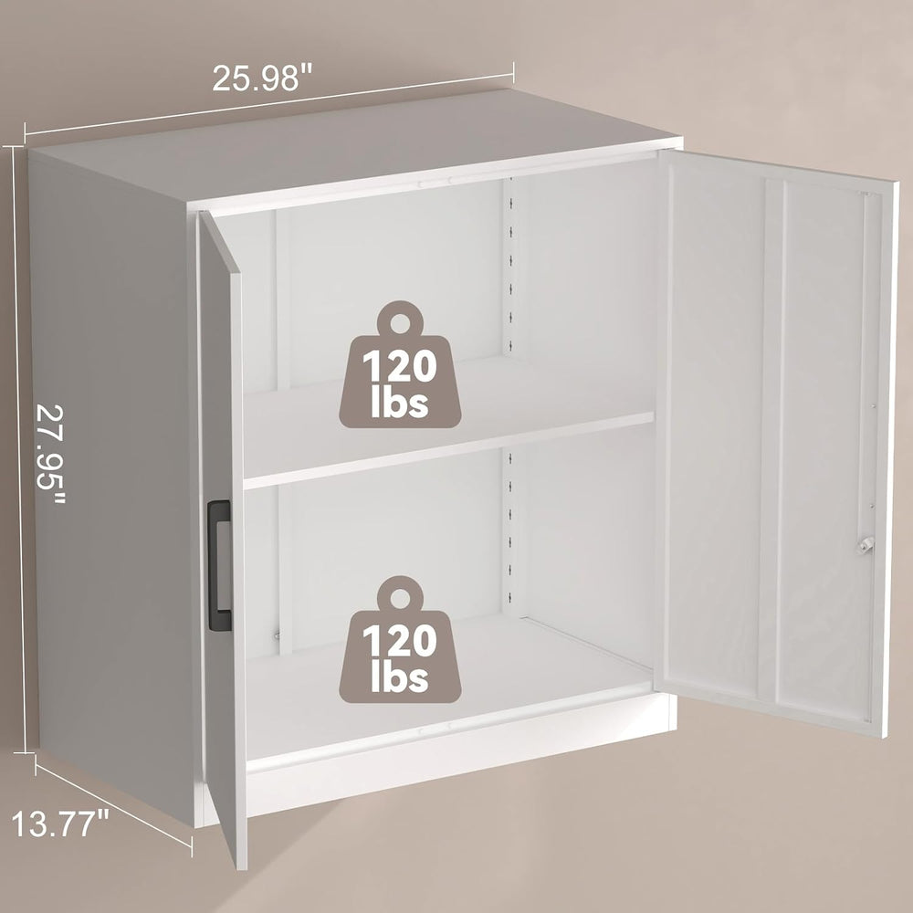 IRONFFICE Wall Cabinet,28" H Metal Storage Cabinet with Adjustable Shelf...