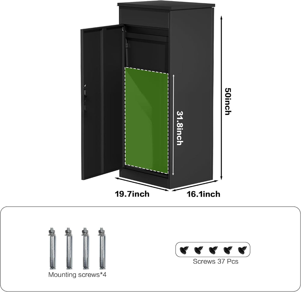 Extra-Large Outdoor Package Delivery Box,19.7" x 16.1" x 50",W...