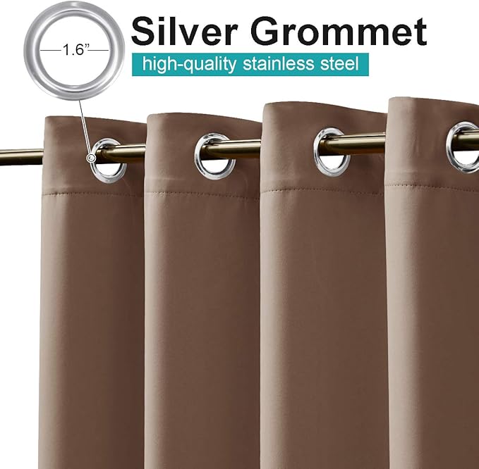 NICETOWN 2 Panels Outdoor Curtains for Patio Waterproof, Grommet Blackout The...