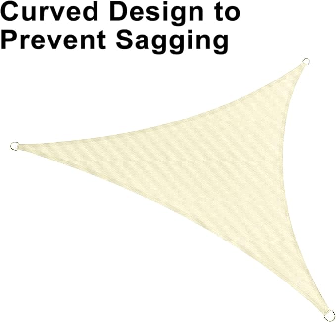 LOVE STORY Custom Size 5'x7'x8.6' Butter Cream Sun Shade Sail Rig...