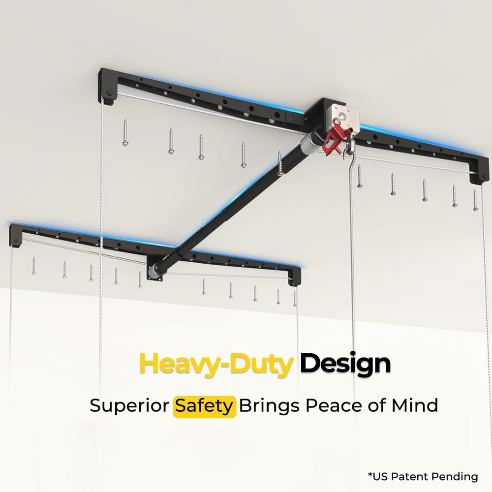 Garage Ceiling Storage Rack, 4x4 Ft Adjustable Overhead Garage Storage Rack L...