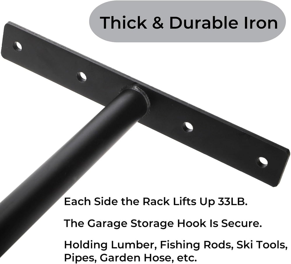 Tlence 4 Pack Overhead Garage Storage Hooks, 16.5" Heavy Duty Ceiling Mo...