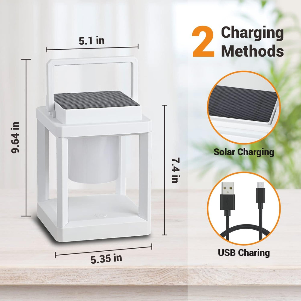 Outdoor Table Lamp, 3-Level Brightness LED Nightstand Lantern, Portable Recha...