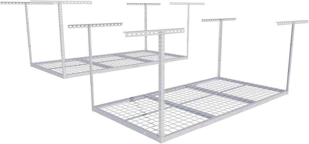 FLEXIMOUNTS 3x6 Overhead Garage Ceiling Storage Rack, 2 Pack, White