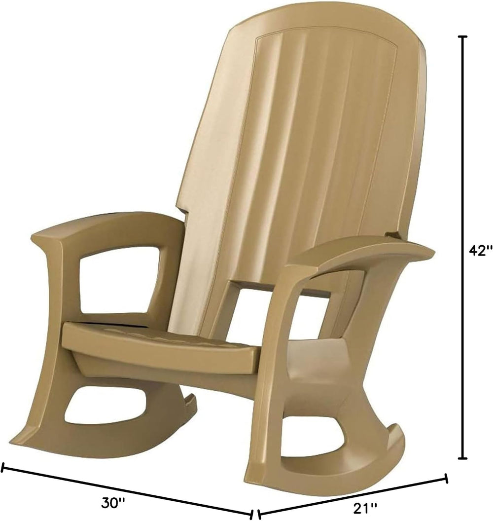 Semco Rockaway Heavy Duty All Weather Rocking Chair, Taupe, 3 Pack