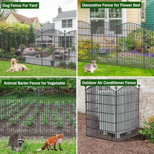 10 Panel No Dig Decorative Garden Fence with Gate 40"H x 23.6'L Dog ...